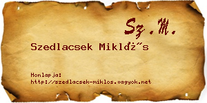 Szedlacsek Miklós névjegykártya